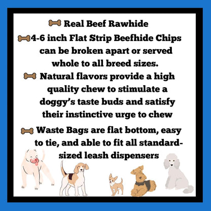 Natural beefhide dog treats close up showing texture and thickness
