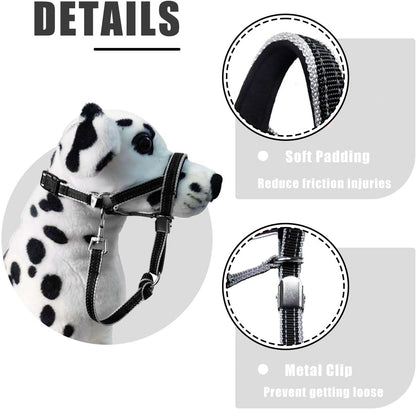 Reflective safety features on Ohveeca dog face harness