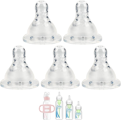 Joyfeed medium flow silicone nipple for narrow baby bottle front view packaged set