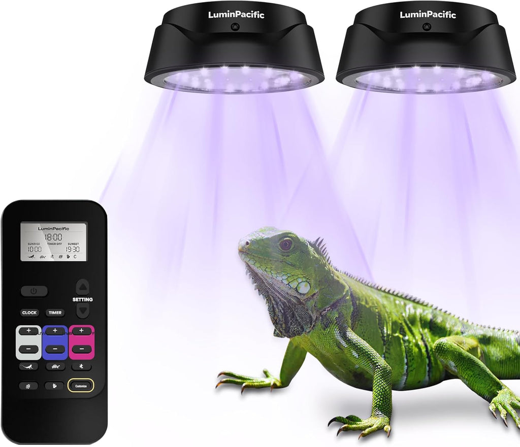 UVB Reptiles Light with Remote, UVA UVB FR Lamp for Rainforest & Desert Reptiles, Ferguson Zones 1-4, Timer Switch, 10 Dimmable, for Bearded Dragon, Turtle, Frog, Snake, Plant (1 Pack) - Image 9