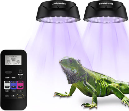 UVB Reptiles Light with Remote, UVA UVB FR Lamp for Rainforest & Desert Reptiles, Ferguson Zones 1-4, Timer Switch, 10 Dimmable, for Bearded Dragon, Turtle, Frog, Snake, Plant (1 Pack) - Image 9