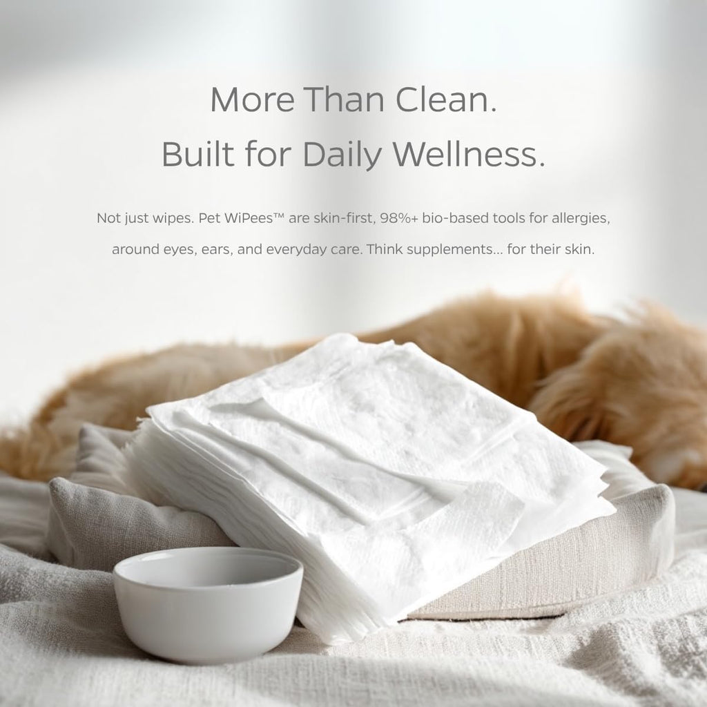 Textured eight by eight inch flea repelling pet wipes