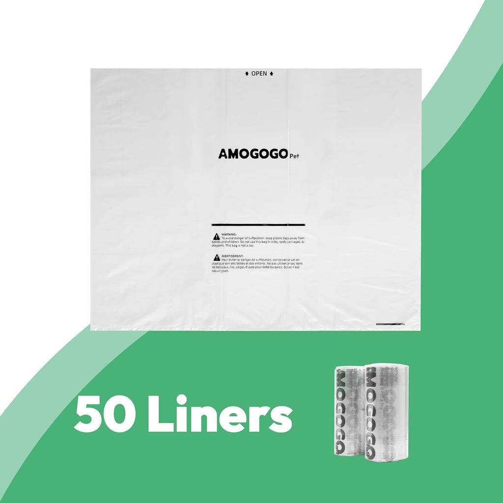 Heavy duty tear resistant transparent pet waste liners by AMOGOGOPET