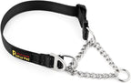 Plutus Pet martingale dog collar front view black training collar