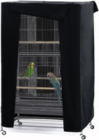 PONY DANCE Pets Product Universal Birdcage Cover Blackout & Breathable Birdcage Cover for Pets' Good Night, Large, Black, 35 L x 25 W x 47 in H - Image 9