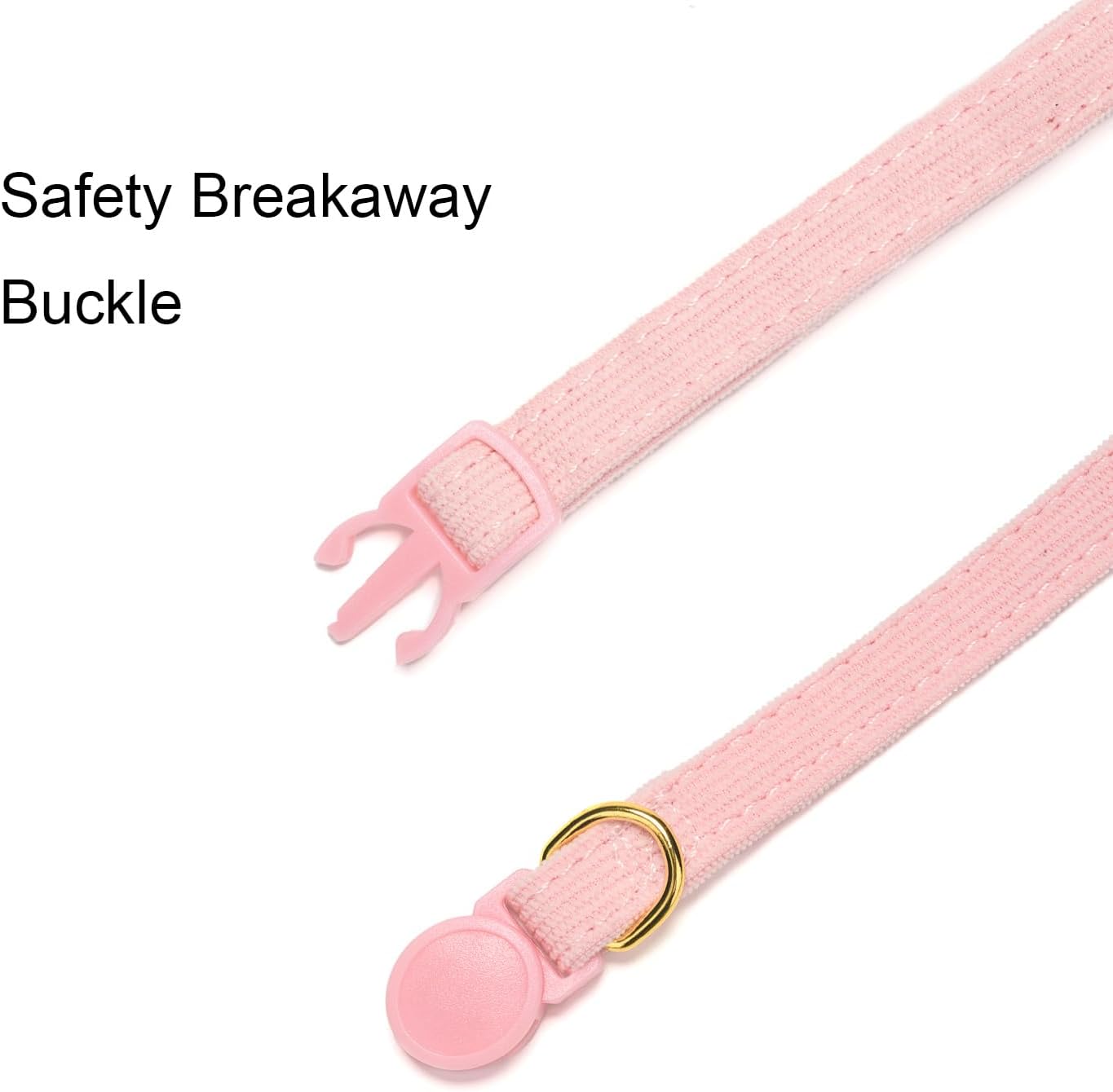 YUDOTE soft corduroy cat collar with gold-toned tracking bell attached