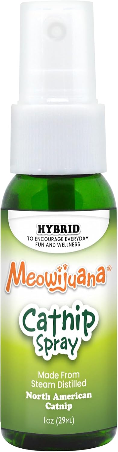 Meowijuana catnip spray packaging and bottle layout