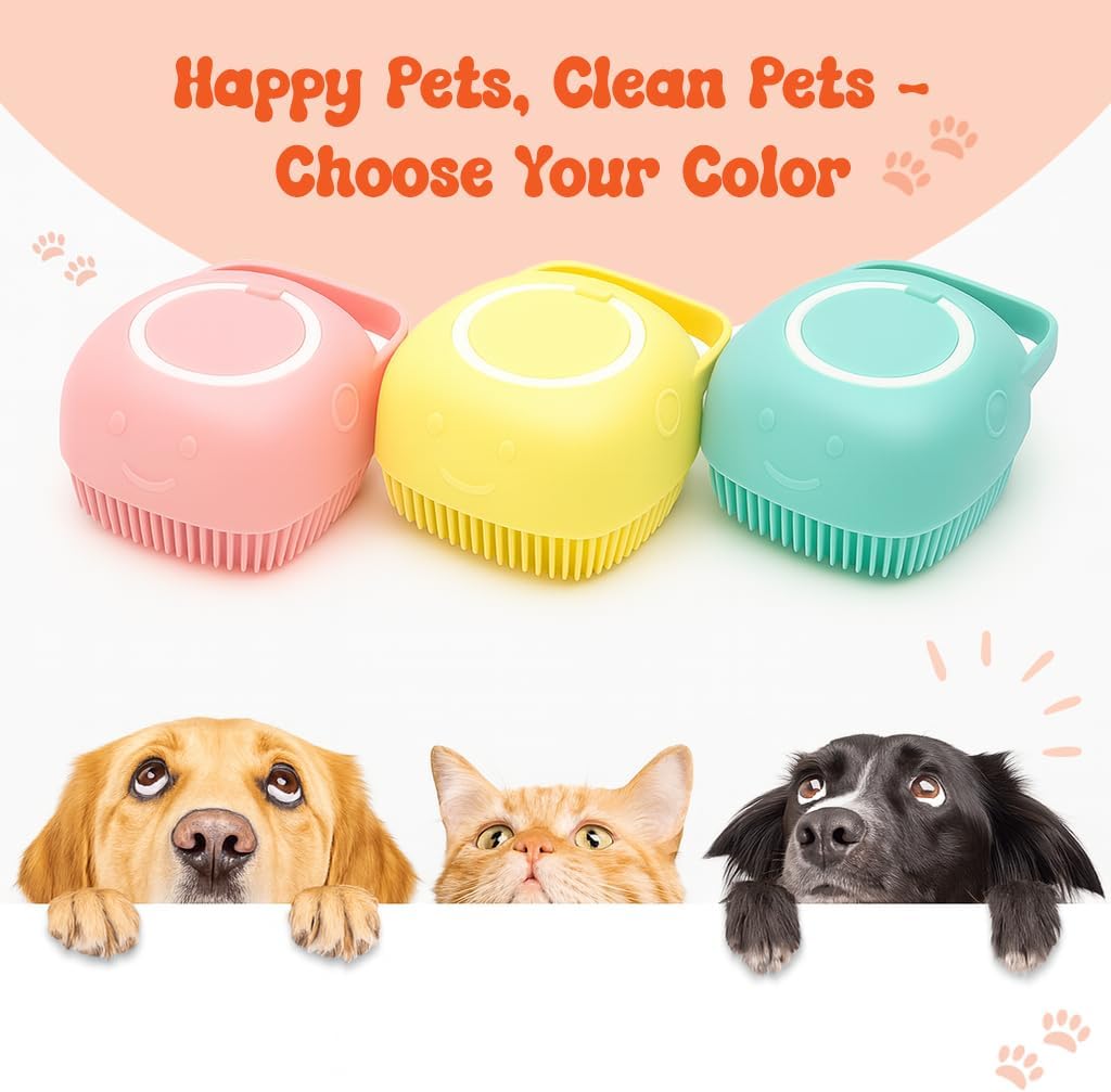 Ergonomic non-slip handle of Haminway dog bath brush