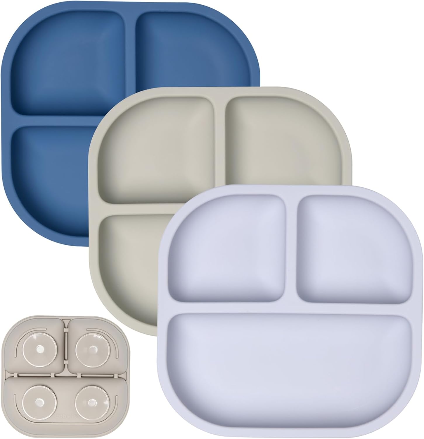 Babelio powerful suction plates for baby in three colors