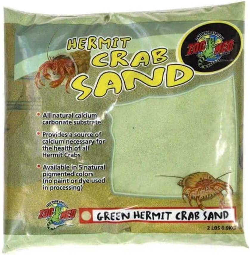 Close up of natural yellow calcium sand for hermit crab habitat