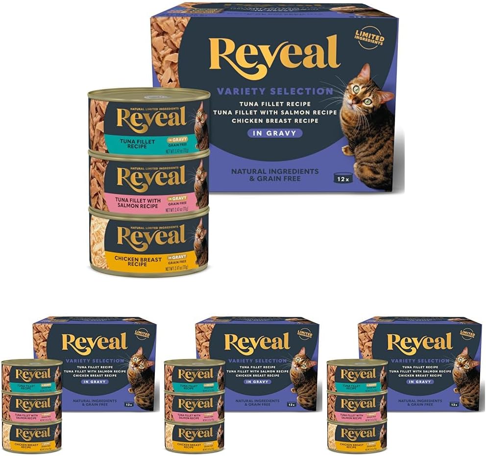 Reveal Fish & Chicken Variety Wet Cat Food in Gravy 12-Pack, Protein, Limited Ingredient, Grain Free, Canned Cat Food, No Artificial Additives, No By-Products (12 x 2.47 oz Cans) - Image 11