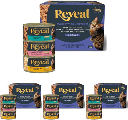 Reveal Fish & Chicken Variety Wet Cat Food in Gravy 12-Pack, Protein, Limited Ingredient, Grain Free, Canned Cat Food, No Artificial Additives, No By-Products (12 x 2.47 oz Cans) - Image 11