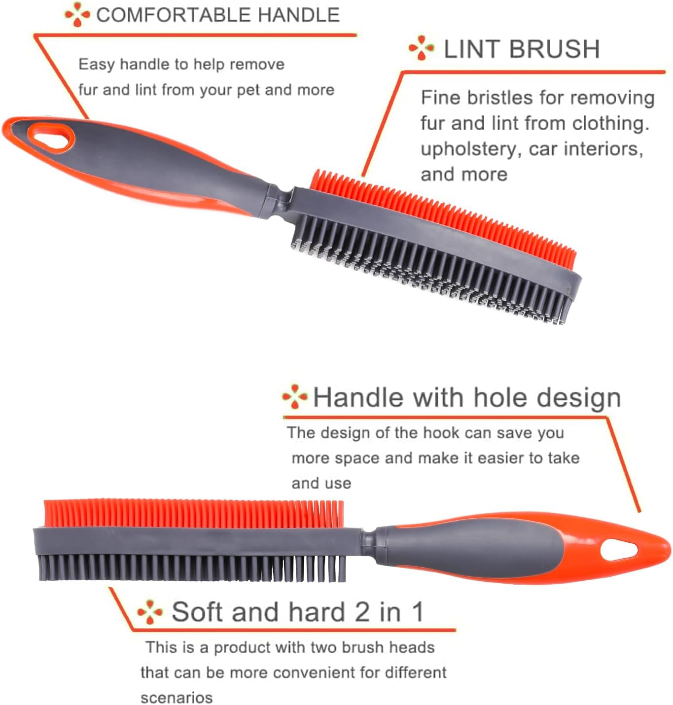 Godiyyer dual-sided lint brush for car upholstery