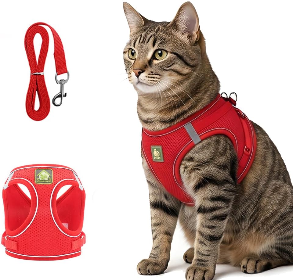 Cat Harness and Leash, 2026 New Cat Harness Escape Proof for Small Medium Large Cats, Breathable Adjustable Vest Harnesses with Reflective Strip for Walking Travel Camping (Black, M) - Image 9