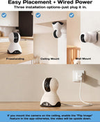 VIMTAG 2.5K 4MP Pan/Tilt Pet Camera Indoor with Phone App for Dog/Cat/Baby/Nanny/Home Security, Motion Tracking, Night Vision, 2-Way Audio, AI Detection, 5G/2.4GHz WiFi, Cloud & SD Card, Works w/Alexa - Image 10