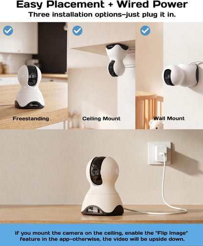 VIMTAG 2.5K 4MP Pan/Tilt Pet Camera Indoor with Phone App for Dog/Cat/Baby/Nanny/Home Security, Motion Tracking, Night Vision, 2-Way Audio, AI Detection, 5G/2.4GHz WiFi, Cloud & SD Card, Works w/Alexa - Image 10