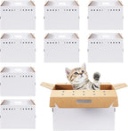 Kisston cardboard pet carrier front view with ventilation holes