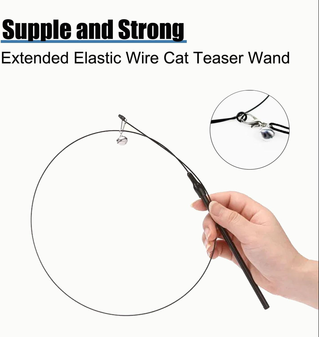 Interchangeable bird feather refills for interactive cat wand set