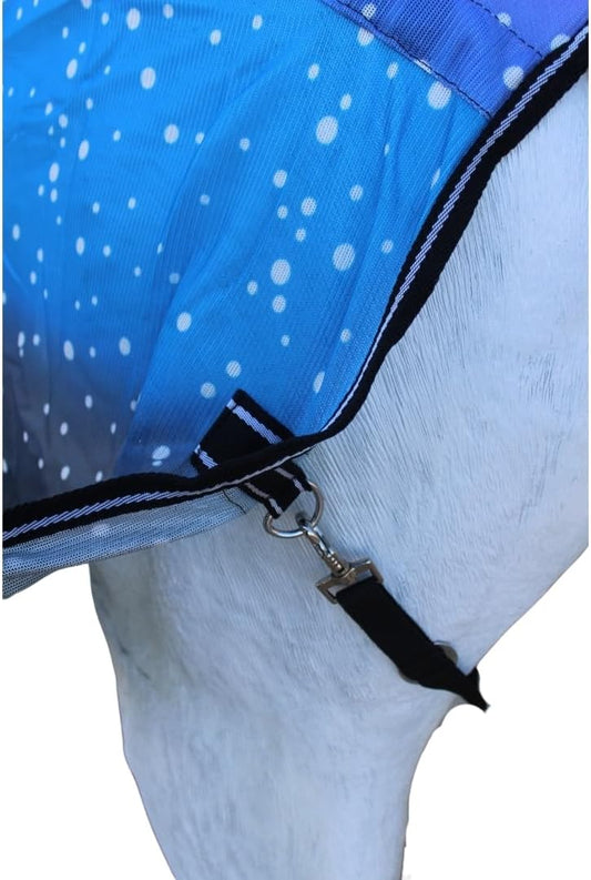 Challenger galaxy print mesh sheet adjustable bellyband close up detail