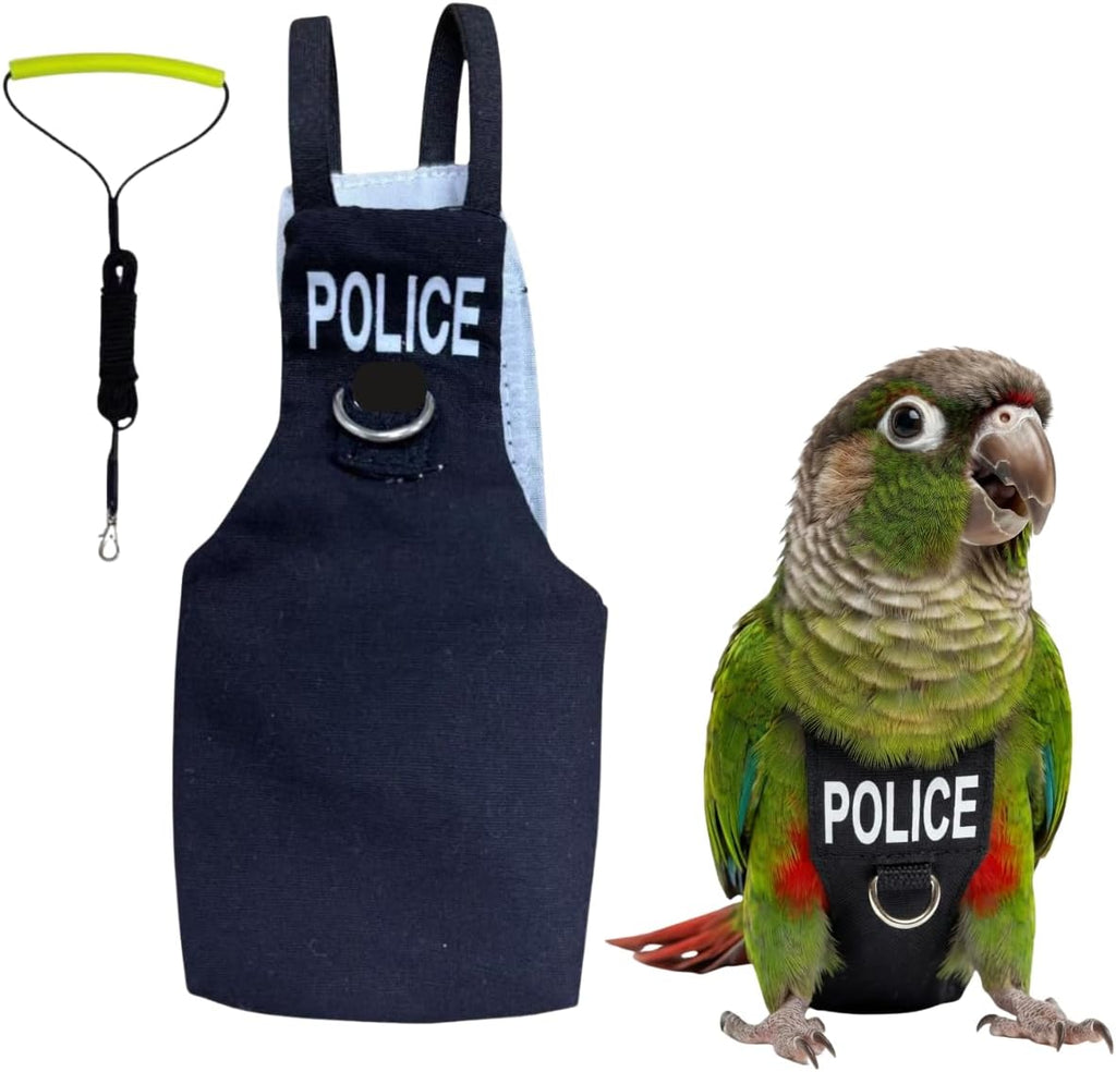 Bird Diaper Flight Suit, Cute Cosplay Parrot Clothes, Easy-to-Wear Washable Nappy, Durable Metal Ring Harness for Cockatiel, Conure, African Grey, Parakeet Outdoor Flying (with Leash,XXL) - Image 10