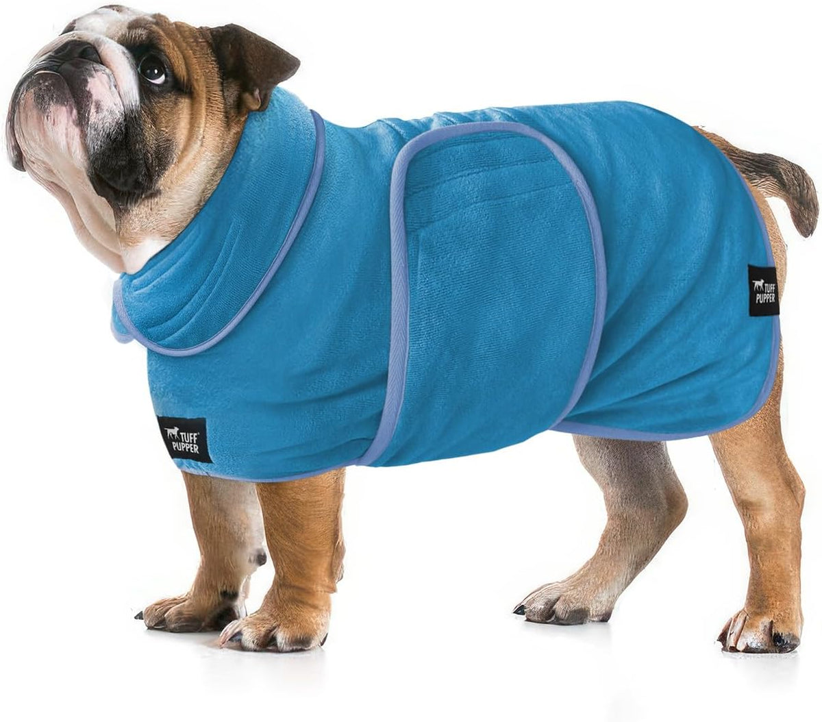USA sourced premium dog drying robe fabric texture detail