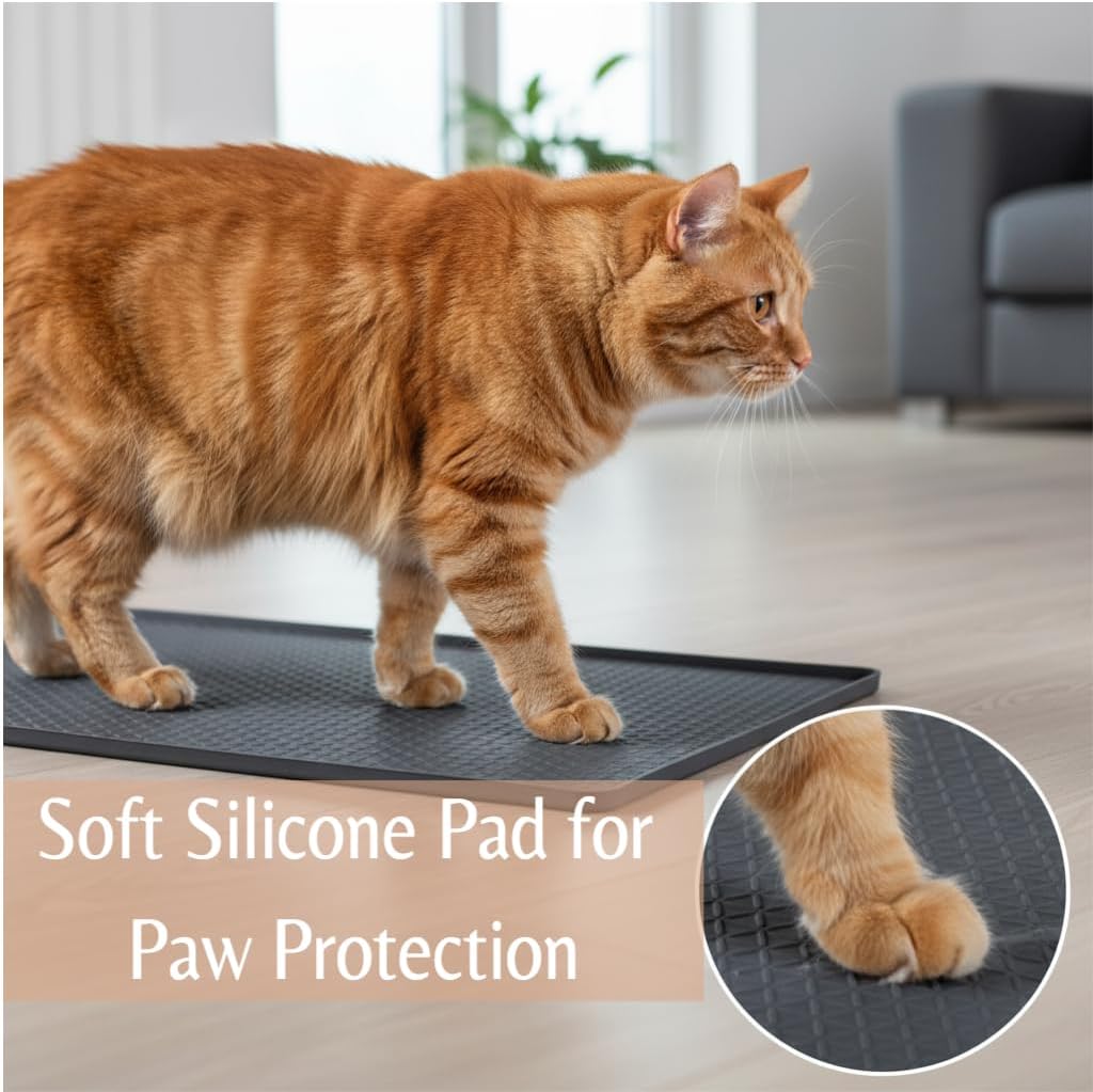 Kmiyivi premium multi cat litter box mat rolled up easily for storage