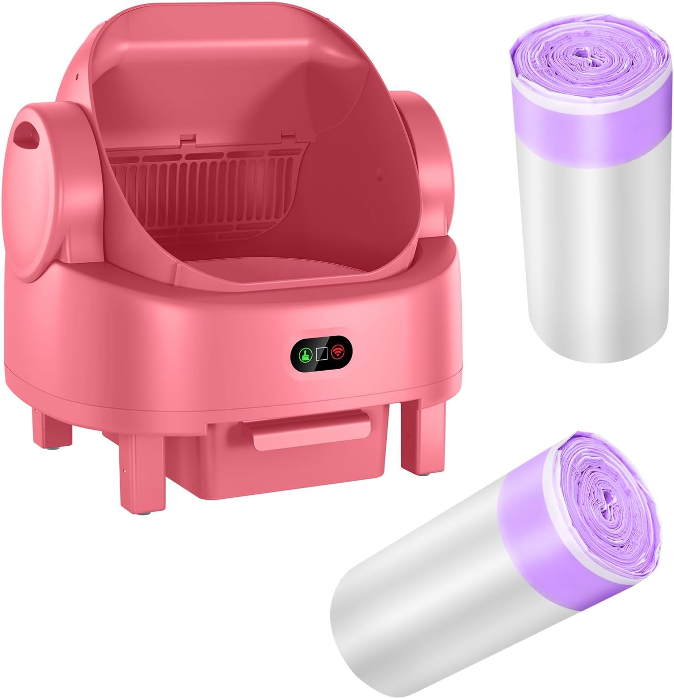 Luodier purple self-cleaning cat litter box liners rolls front view