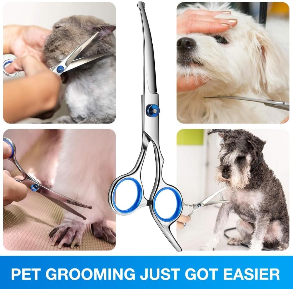 1Pc Professional Grooming with Safety Round Tips, Sharp and Heavy-duty Pet Grooming Shears for Cats, ThinningShear - Image 9