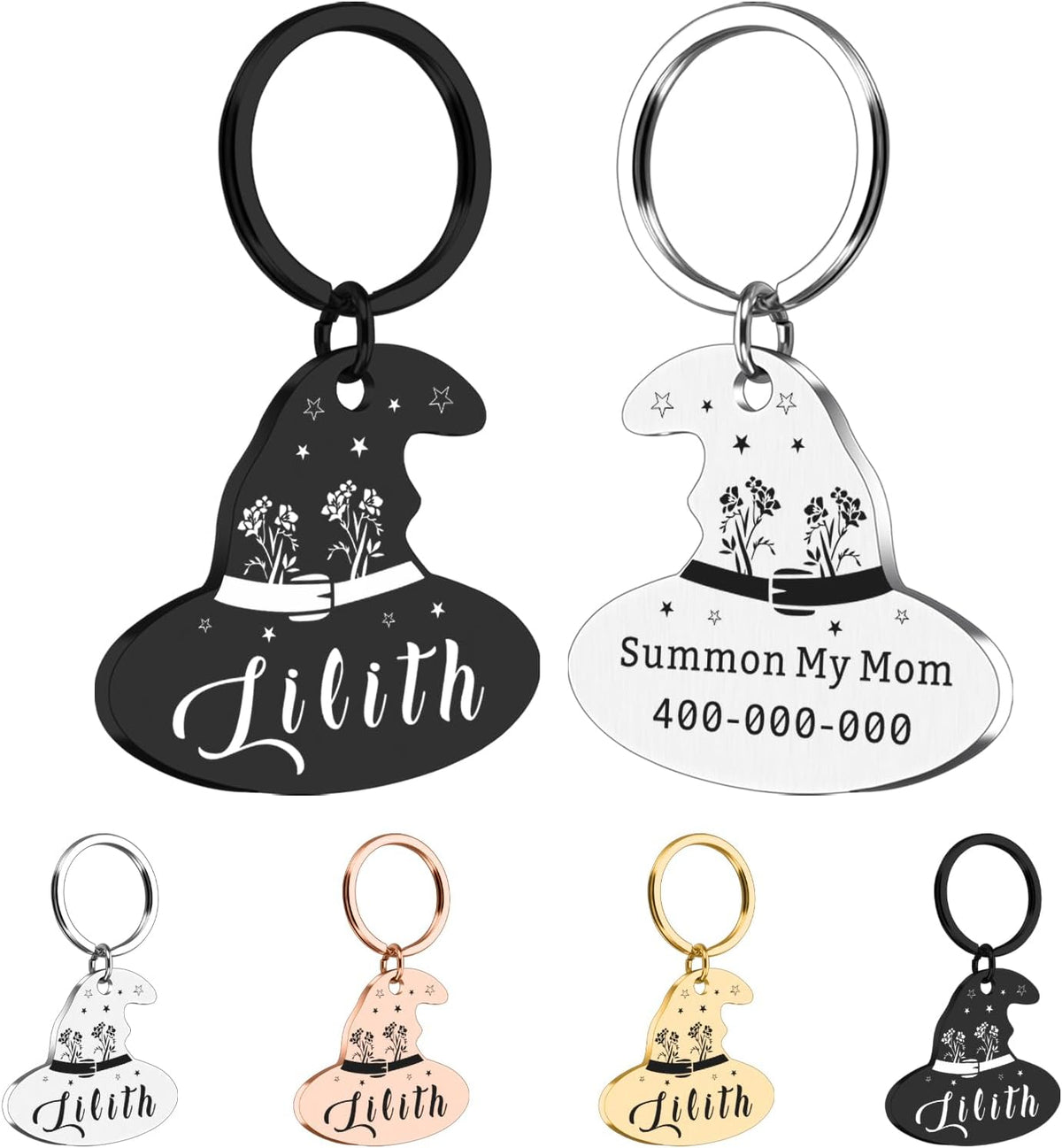 Personalized Christmas Dog Collar Tag - Goth Ghost Bat Pet ID Tags for Dogs & Cats, Christmas Accessories for Pet, Xmas Stocking Stuffers,Cute Winter Gifts for Pets (Ghost-Shaped ID Tag) - Image 10