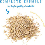 Back label of Manna Pro Gamebird Showbird feed displaying guaranteed analysis and ingredients