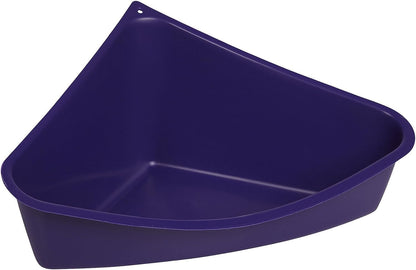 Blue triangular Lixit litter pan for ferret and rabbit cage