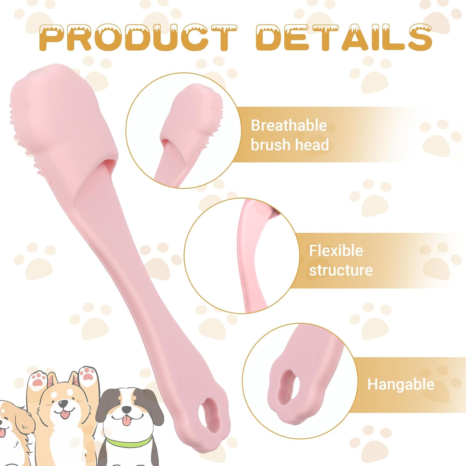 Close up of soft bristles on Exircy pet finger toothbrush