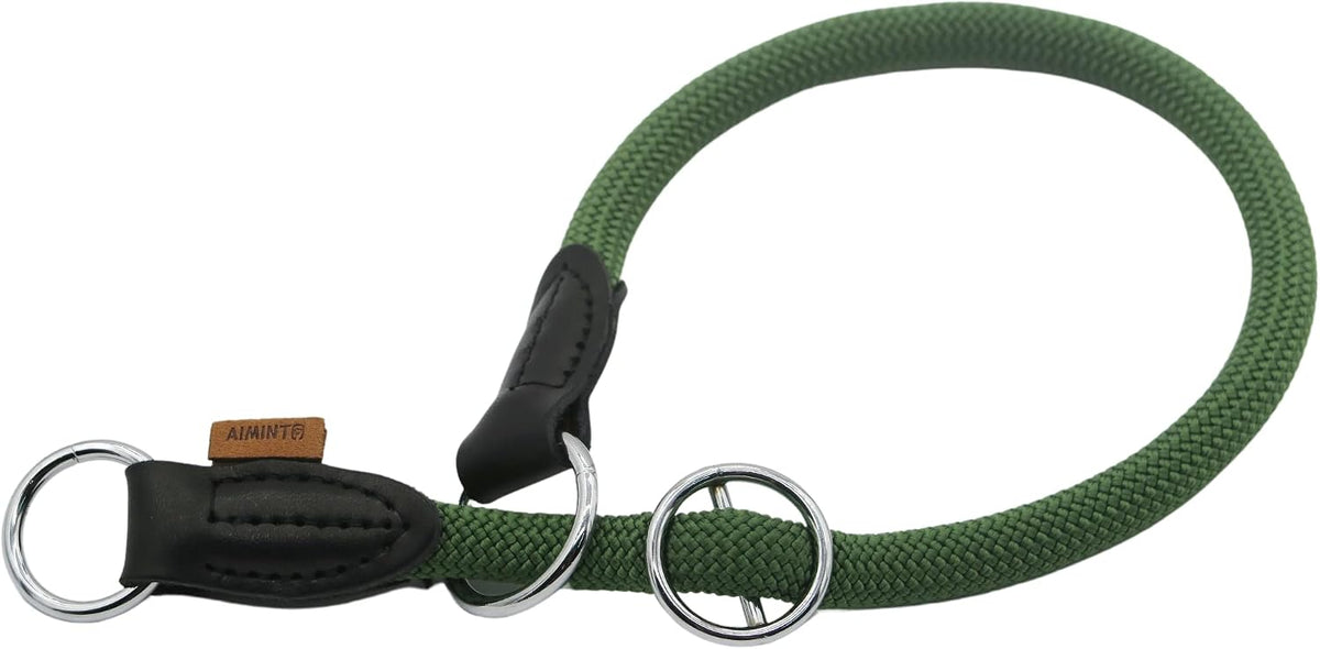 Braided Round Martingale Dog Collar, Training Collar with Slidable Stop Ring and Adjustable Stopper - Ideal for Medium Dogs (M(1/3") - 18" Long, Light Blue) - Image 14
