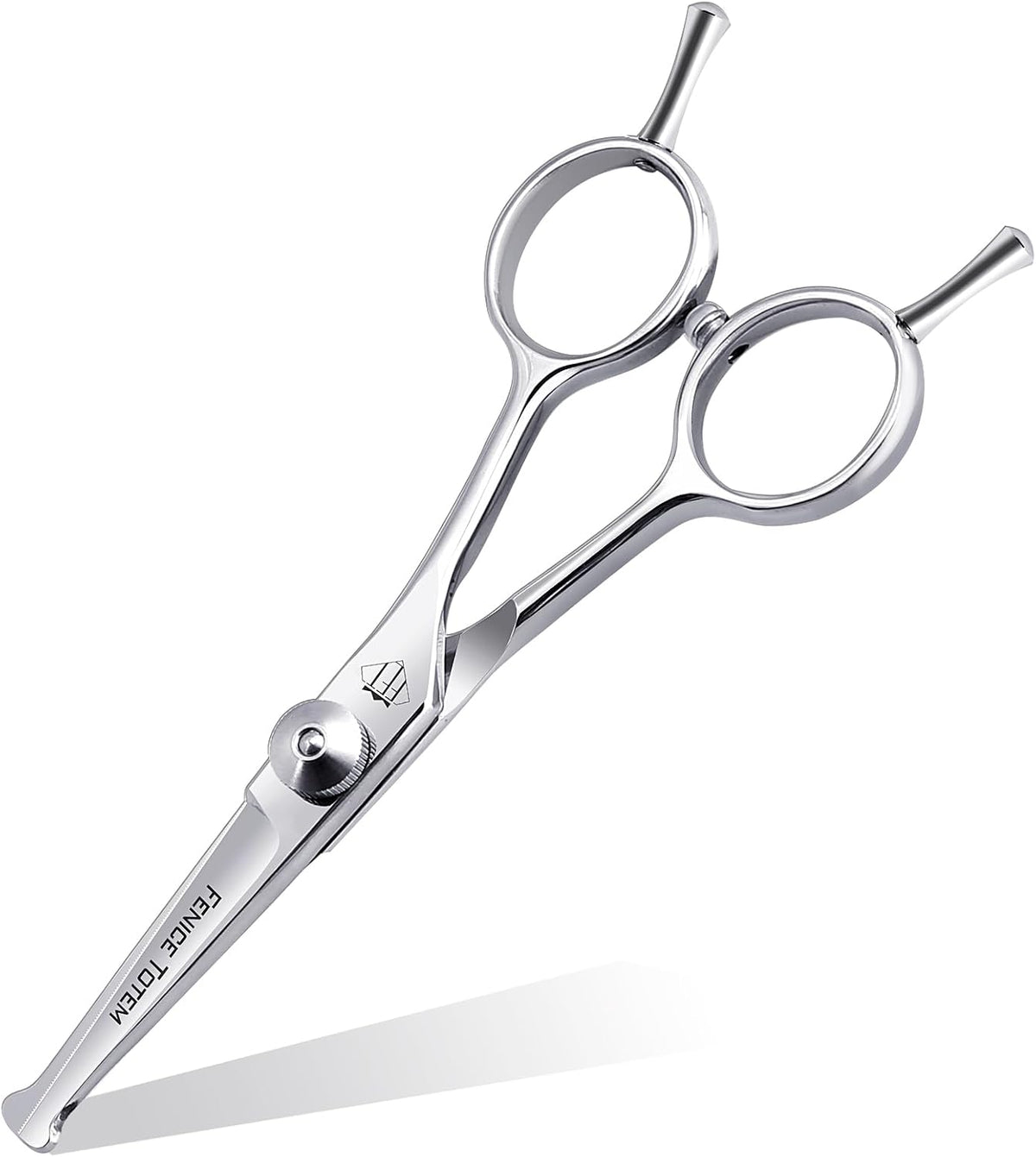 Trixie curved grooming scissors trimming a fluffy cat's facial fur.