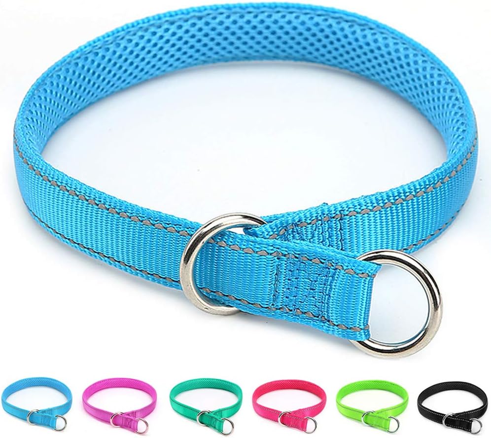Reflective Slip Dog Collar, Loop Dog Collar for 44-75 lbs Dogs Nylon Collars with Soft Padded for Pet Training- Pink 1" W x 22" L (Fits Neck 15.7"-19.7") - Image 14