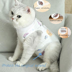 Rear view of cat onesie demonstrating litter box accessibility