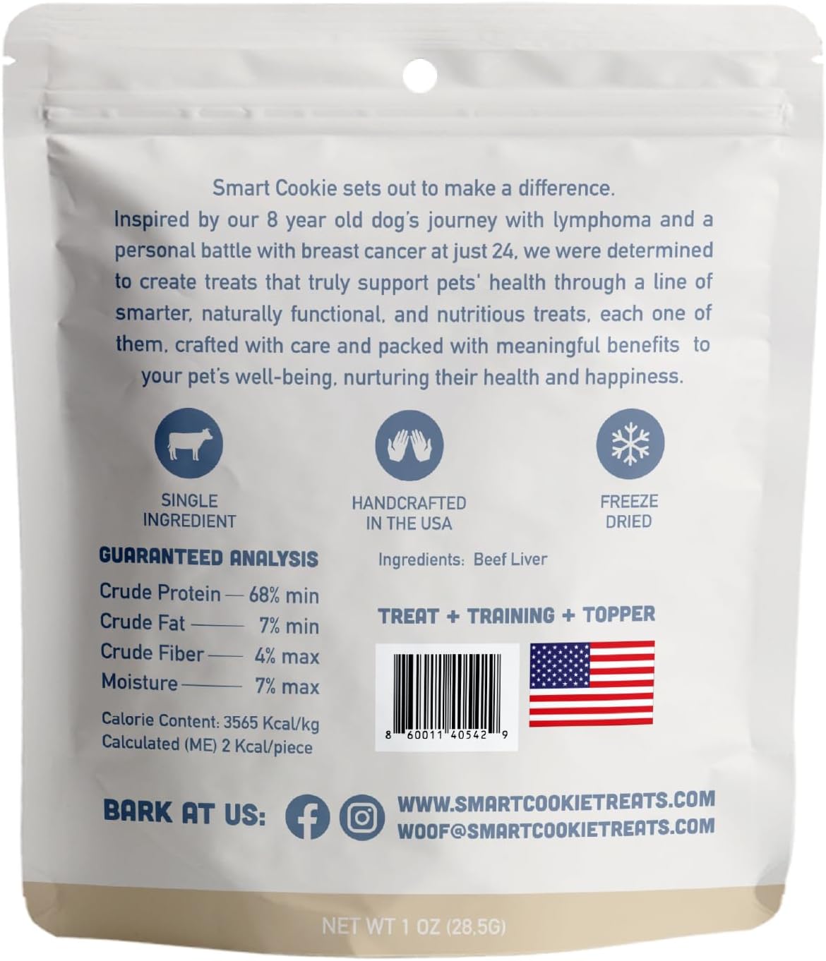 Smart Cookie Catisserie single ingredient beef liver treats for picky cats