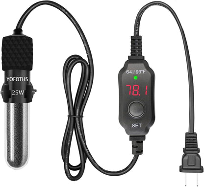 YOFOTHS Adjustable Mini Aquarium Heater 0.5/1/2/3 Gallon Submersible Small Fish Tank Heater 10W/20W/30W Digital Display Thermostat External Temperature Controller - Image 9