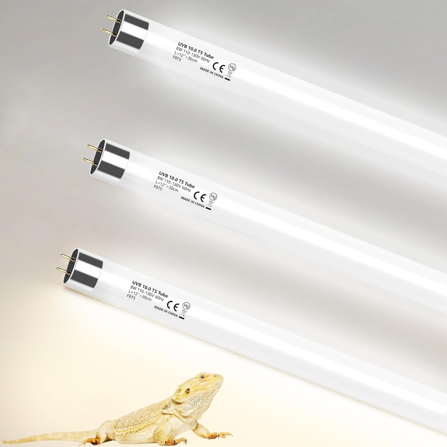 8W T5 10.0 UVB Reptile Light Fixture 12" - High Output UVA UVB Light for Bearded Dragons, Turtles & Snakes - Compact UVB Lamp for Desert & Tropical Reptiles (UVB 10.0-Desert, 12INCH-8W) - Image 9