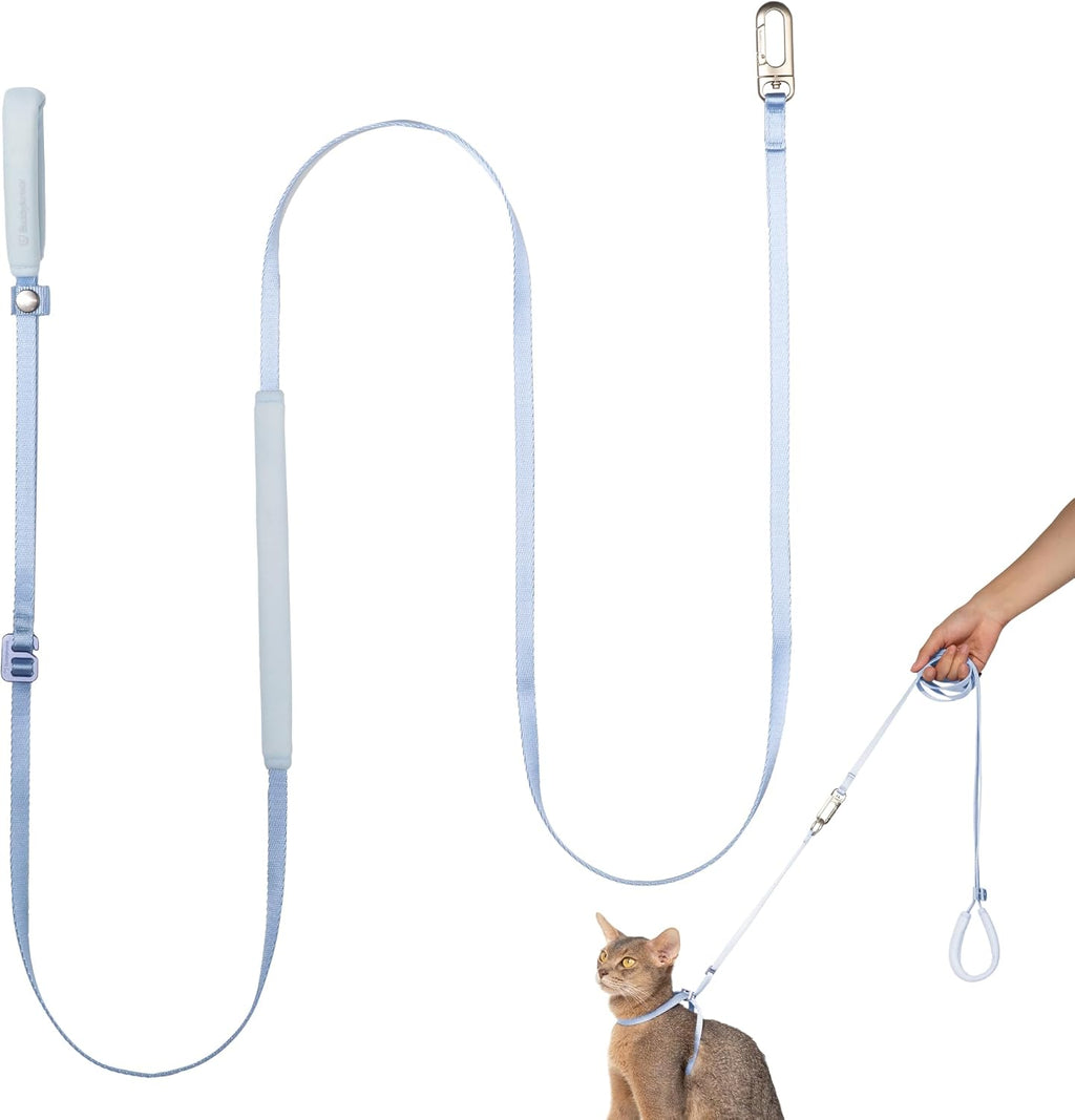 Ultra Lightweight Cat Leash Adjustable with Padded Handle, Soft Thin Nylon Cat Walking Training Waist Crossbody Leash for Kitten >4lbs Small Medium Large Cats Puppy, No Harness (Linen) - Image 13