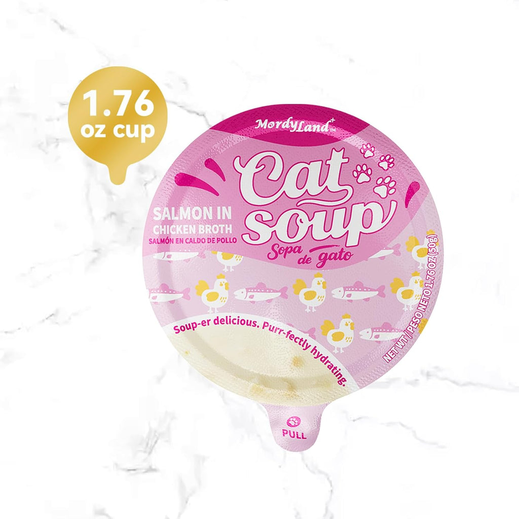 Close up of Mordyland cat soup texture and ingredients