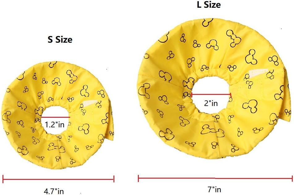 Petall small animal yellow Elizabethan collar showing soft sponge padding
