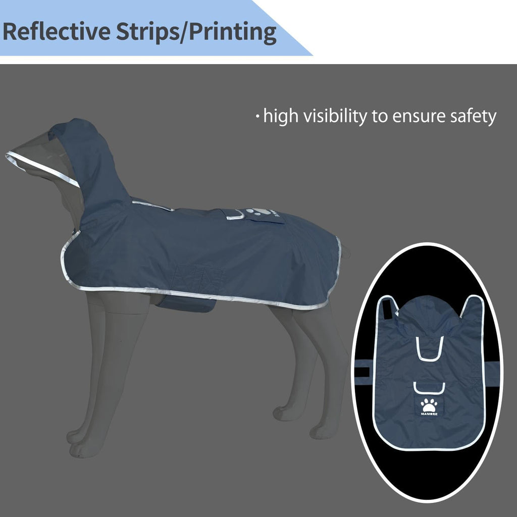 MAMORE small dog rain gear featuring the clear PVC transparent hood design