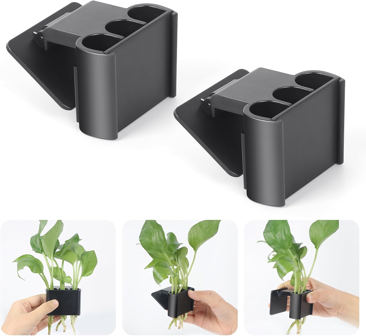 Roetelo three holes upgraded aquatic plant cup front view inside a fish tank