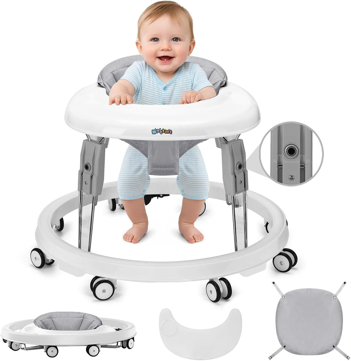 Wnttmt baby walker front view in gray