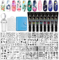 Biutee nail stamper kit with 15 plates and gel polish set front view
