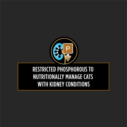 Smooth pate texture therapeutic wet cat food nutritional information panel.