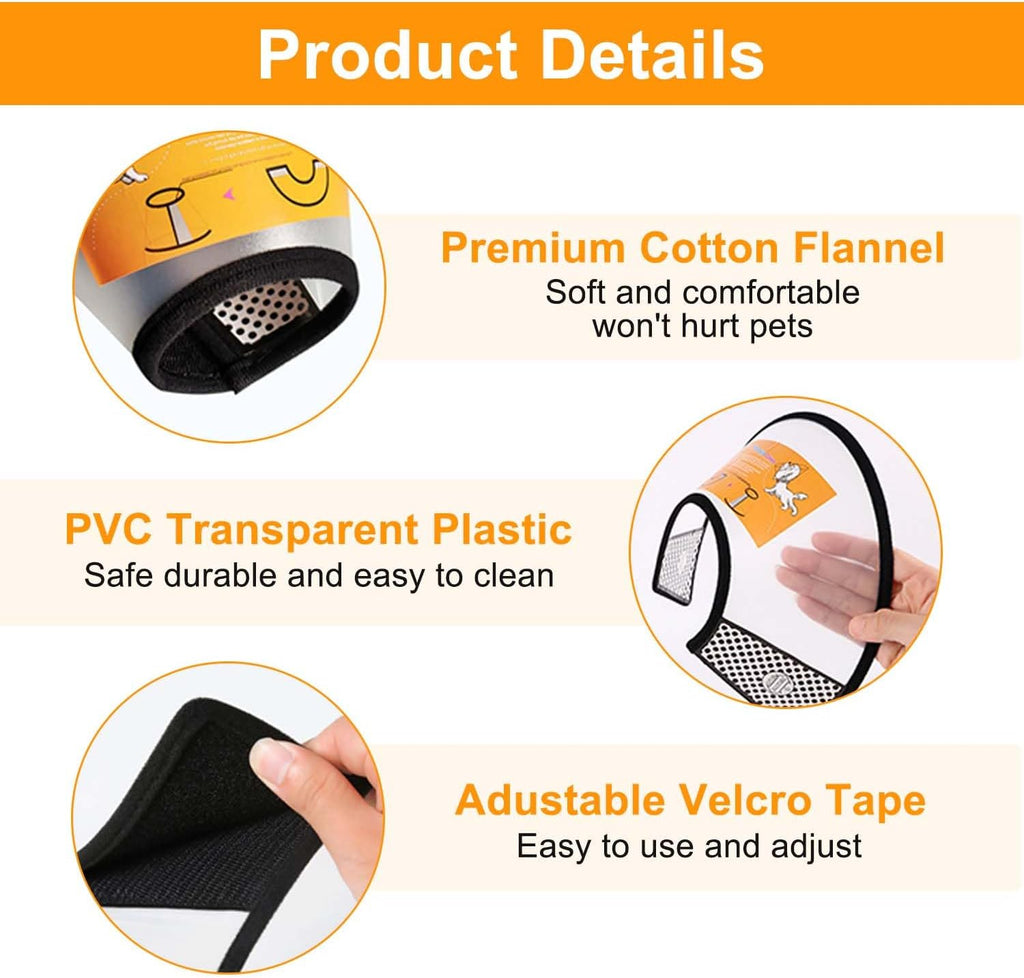 VOVIGGOL lightweight plastic pet recovery cone size medium dimensions