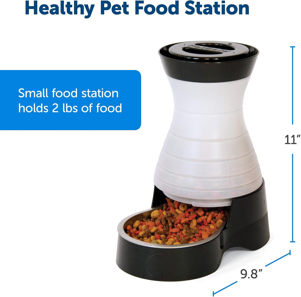 Side profile of PetSafe small food station for cats and dogs