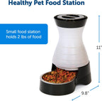 Side profile of PetSafe small food station for cats and dogs